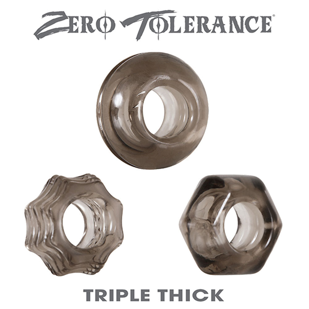 Triple Thick Cock Rings - Set of 3 Super Stretchy Cock Rings