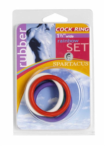 Rubber Cock Ring 4 Pack - 1.5 Inch Rubber Cock Rings - Multicolor